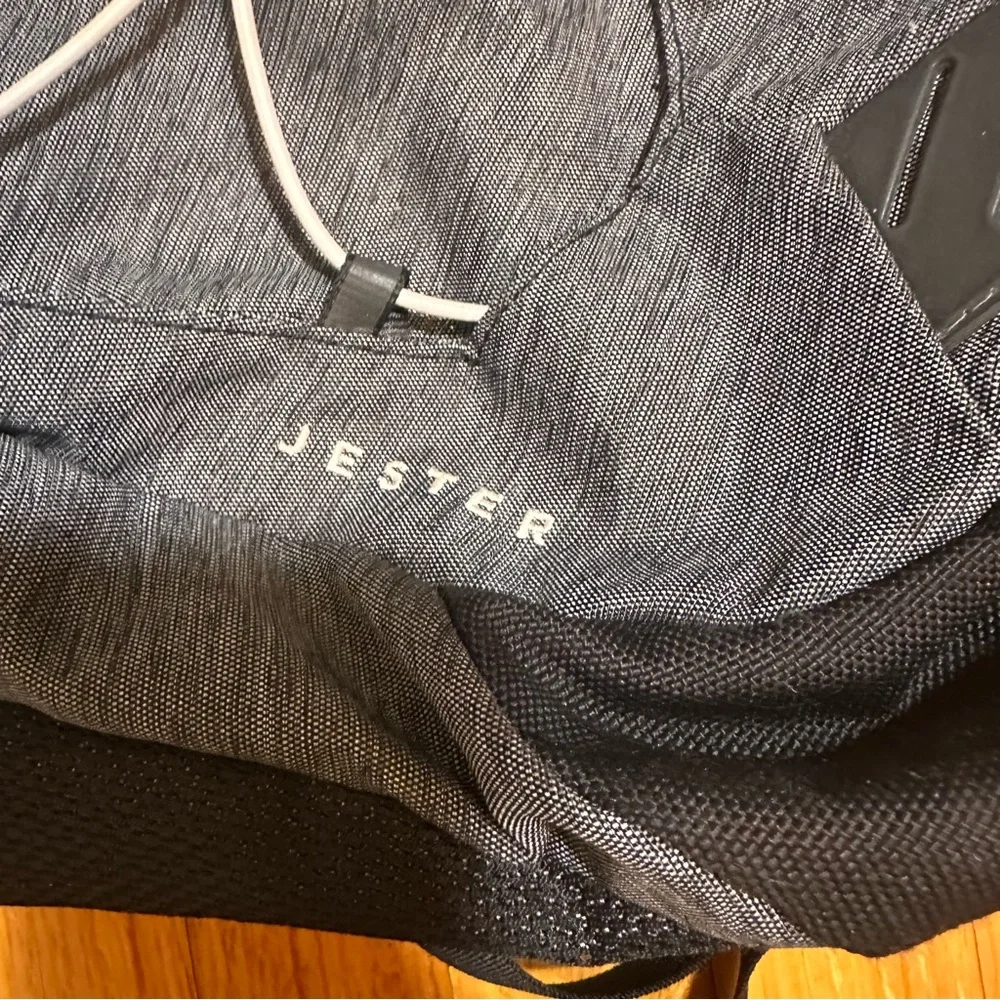 The North Face Jester Backpack  Everyday Travel Pack Black Gray Silver Hardware